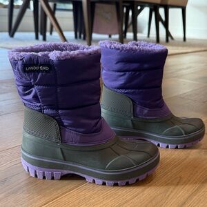Lands' End Kids Purple and Black Snow Boots